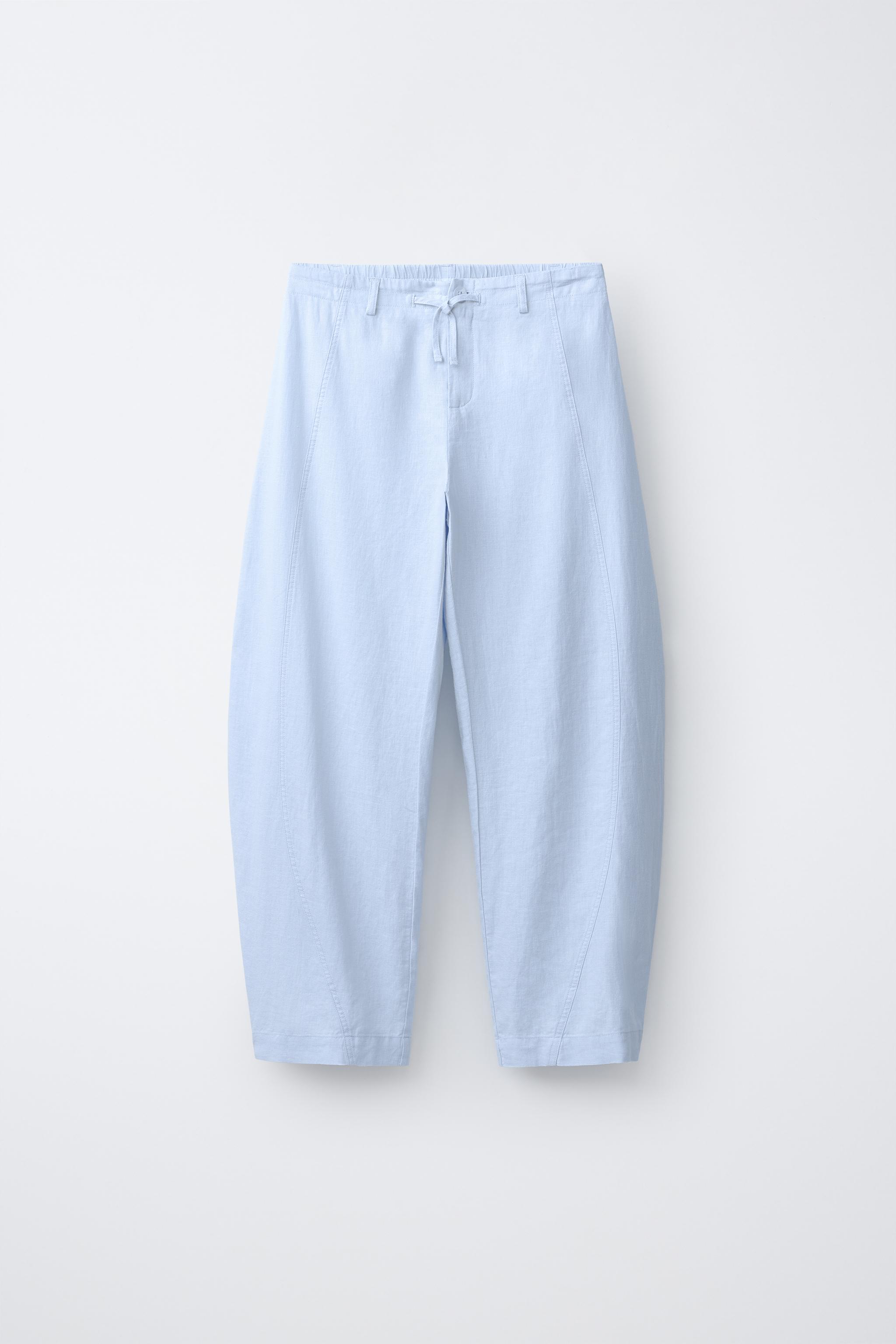PANTALON BARREL AVEC LIN